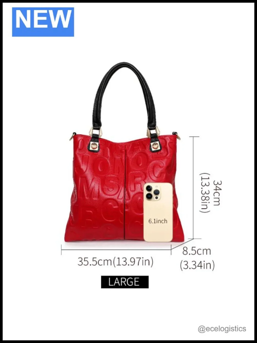 AIDRANI Women Cowhide Leather Bucket Shoulder Bag Handbag